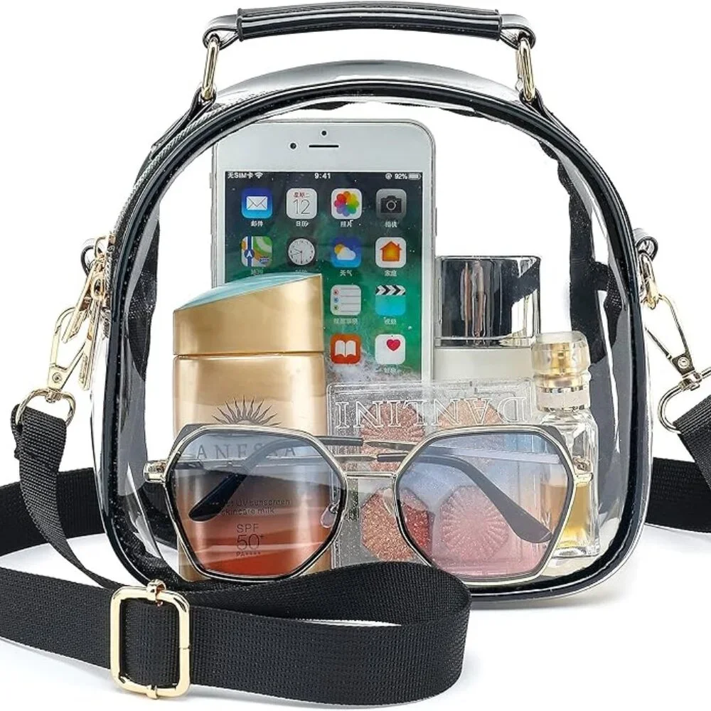 Clear black purse
